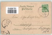 04639 O7422 Gößnitz , Thür Lithographie Bahnhof Gössnitz Bahnpoststempel Leipzig
