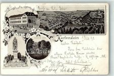 08118 O9509 Hartenstein b Zwickau 1898 Lithographie Vorläufer Hotel Ratskeller Garten Paul Fleming-Denkmal