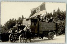 24937 W2390 Flensburg Privatfoto AK Pritschenlieferwagen Spedition Petersen Winter