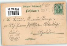 99759 O5501 Niedergebra 1903 Lithographie Kirche Rorner Hof Blauer Hof Bahnpoststempel