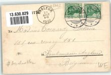 56743 W5442 Niedermendig , Kr Mayen 1902 Gebrauchsspuren Hotel zur Erholung Bahnhof Laacher See beschnitten Lithographie