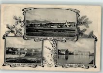 86983 W8923 Lechbruck 1903 Foto AK An der Lechbrücke Carbid-Werke