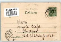 73054 W7334 Süßen 1901 Lithographie Ramsberg Staufeneck Gasthaus Frick Ruine Scharffenschlößchen
