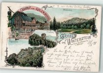 99891 O5801 Winterstein , Thüringerw 1898 Lithographie Gasthaus Zum Adler Edmund Schenk Meisenstein Kilianstein Treppenstein
