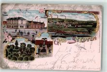 99448 O5301 Stedten a d Ilm 1904 Gebrauchsspuren Gasthaus zur Tanne Hoffmann's Garten Lithographie