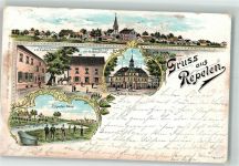 47441 W4130 Repelen 1899 Lithographie Repeler Meer Gasthaus Eichschen Haus Tervoort