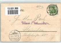 01454 O8142 Radeberg 1905 Lithographie Gasthaus Zur Reichskrone Klubsaal