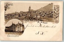 34576 W3588 Homberg , Efze 1898 Lithographie Vorläufer Seminar Marienkirche