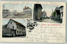 35576 W6330 Dutenhofen , Kr Wetzlar 1909 - Bahnhof Gasthaus zum Gambrinus Provinzialstraße