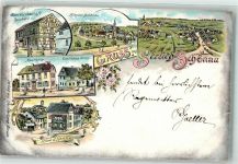 56357 W5429 Strüth , Taunus 1899 Gebrauchsspuren Apotheke Gasthaus Kunz Hotel Hertling Kloster Schönau Lithographie