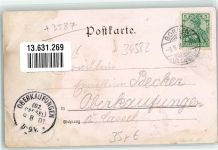 34582 W3587 Borken Hessen 1901 Lithographie Bahnhof Bismarckdenkmal Kirche