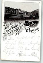 38889 O3721 Wendefurth 1894 Lithographie Vorläufer Hotel-Kurhaus Wendefurth