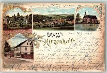 63697 W6476 Hirzenhain , Wetteraukr 1898 Lithographie Villa Bruderus Kirche Stolberger Hof