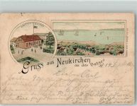 24972 W2391 Neukirchen 1897 Lithographie Schütts Gasthaus Ostsee Vorläufer