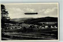 69483 W6948 Affolterbach , Odenw 1934 Foto AK Posthilfstelle Affolterbach Luftschiff Graf Zeppelin 14. 9. 1934