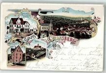 61250 W6390 Kransberg , Taunus 1897 Lithographie Gasthaus Zur Burg Discher Stiftung Ruine