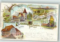 30989 W3007 Gehrden , Han 1899 Lithographie Waldschlößchen Ratskeller Bergbahn