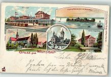 31515 W3050 Wunstorf 1902 Lithographie Festung Wilhelmstein Steinhuder Meer Kloster Loccum Bahnhof Bahnpost Köln-Hannover Zg. 220