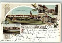 17179 O2052 Gnoien 1900 Lithographie Dampfmühle Amtsgericht Lange-Straße