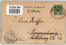 38899 O3721 Stiege 1897 Gebrauchsspuren Schlossbrauerei Gasthaus C. Klapproth Lithographie Bahnpost Gernrode - Hasselfelde Zug 11