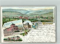54516 W5560 Wittlich 1898 Lithographie Hotel Zur Traube B. J. Losen Rathaus Seminar