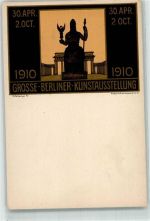 W1000 Berlin, unsortiert sign Kallmorgen Fr. Große Berliner Kunstausstellung 1910 Kunstgeschichte Berlin Künstlerkarte