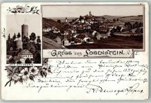 07356 O6850 Lobenstein , Thür 1891 Gebrauchsspuren Alter Turm Lithographie Vorläufer