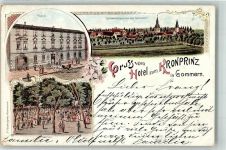 39175 O3104 Gommern Lithographie Hotel Zum Kronprinz