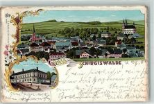02681 O8605 Schirgiswalde 1905 Lithographie Gasthaus Zum Erbgericht