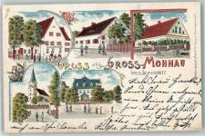 Schweidnitz Swidnica 1903 Gebrauchsspuren Maniow Wielki Pretschkers Gasthaus Bäckerei Posthilfsstelle Kath. Schule Kath. Kirche Schlos Lithographie