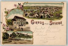 38899 O3721 Stiege 1898 Gebrauchsspuren Schlossbrauerei Gasthaus C. Klapproth Lithographie