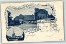 30900 W3001 Mellendorf , Han 1900 - Gasthaus Heinrich Biester Kirche Postgebäude