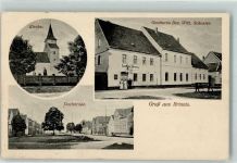 04509 O7271 Brinnis 1921 - Kirche Gasthaus Wilh. Schuster Dorfstraße