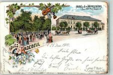 01445 O8122 Radebeul 1900 Lithographie Hotel Zu den 4 Jahreszeiten