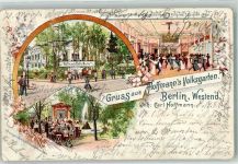 10115 O1199 Westend 1902 Lithographie Gasthaus Hoffmanns Volksgarten Carl Hoffmann