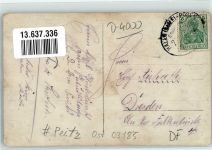 03185 O7520 Peitz Foto AK Bahnhof Bahnpost Halle-Posen Ort handschriftlich