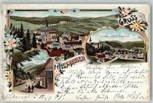 09544 O9336 Neuhausen , Erzgeb 1901 Lithographie Schloss Purschenstein Schwarthenberg