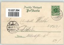 04749 O7303 Ostrau , Sachs 1899 Lithographie Gasthaus zum Wilden Mann Gartenwirtschaft