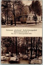 10115 W1000 Schmargendorf Foto AK WK II Gasthaus Lindeneck Gartenwirtschaft Hubertusstraße 8