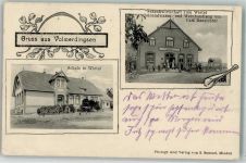 32545 W4970 Volmerdingsen Foto AK Schulhaus Gasthaus zum Wietel
