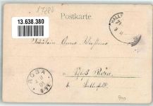 04509 O7271 Krensitz 1901 Lithographie Dorfkirche Gasthaus zum roten Hahn Post Bahnhof Bahnpoststempel