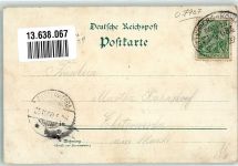 04928 O7907 Plessa 1900 Lithographie Post Kirche Elster-Brücke Bahnpost Zug 684
