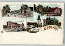 39638 O3570 Gardelegen Lithographie Cloetze Breitestraße Bahnhof Forsthaus Pansau Oberförsterei