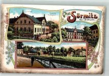 04720 O7300 Sörmitz 1908 Lithographie Sörmitz Unterer Teil Gasthaus