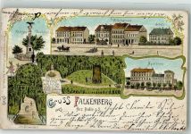 04895 O7900 Falkenberg , Elster 1904 Lithographie Wilhelmstraße Apotheke Im Schweinerz Kriegerdenkmal