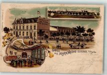 10115 W1000 Tempelhof 1912 Lithographie Gasthaus u.Tanz-Salon Schloß Marienhöhe Ballsaal
