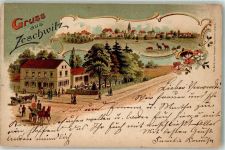 04703 O7321 Zeschwitz 1904 Lithographie Gasthaus Kutschen
