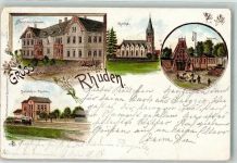 38723 W3370 Rhüden 1899 Lithographie Kaliwerk Direktionsgebäude Kirche Bahnhof