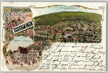 75339 W7545 Höfen an der Enz 1901 Lithographie Ev. Kirche Gasthaus zur neuen Sonne