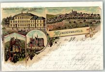 56294 W5401 Münstermaifeld 1899 Lithographie Gashaus Maifelder Hof Burg Elz Kirche